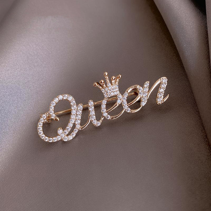 Brooch high-grade queen temperament corsage 2021 new tide custom high-grade design sense anti-light buckle pin