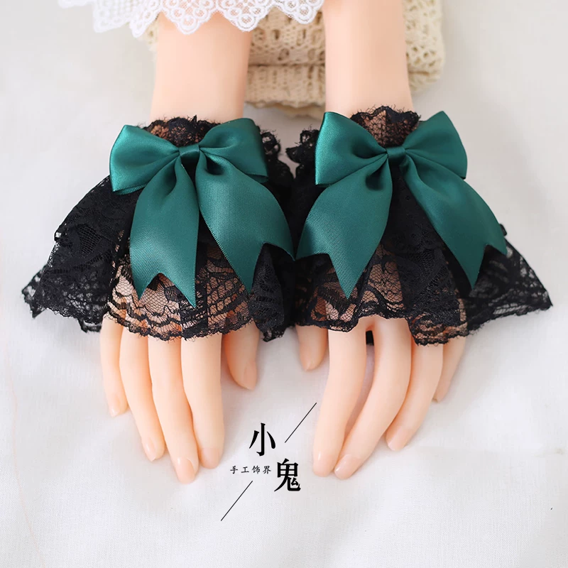 Фиолетовые перчатки с бантом, стиль Lolita, кружевное платье