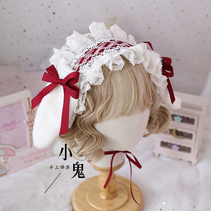 Cosplay&ware Handmade Plush Lop Ear Detachable Hair Band Soft Girl Kawaii Bunny Lolita Lace Bowknot Headwear Kc Accessories -Zentai shop online O1CN01lPJF1K1ggMYzOveY3 !!475114171.jpg
