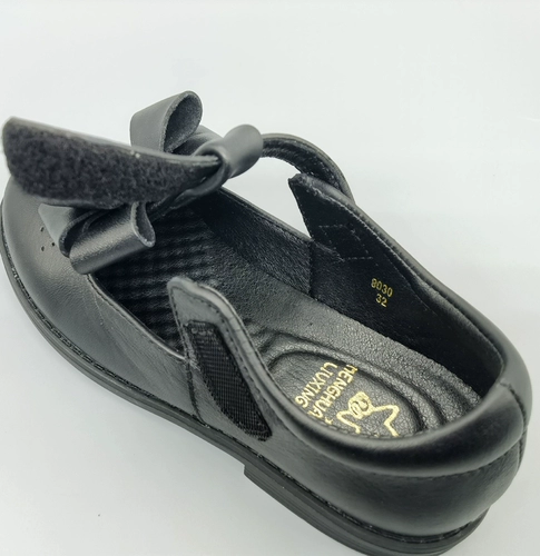 Детские туфли для черной кожи для принцессы, мягкая подошва, из натуральной кожи