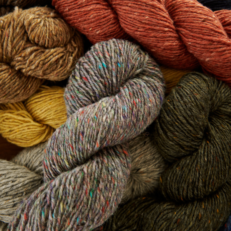 Isager Aran Tweed Chunky Cable Knit Wool Yarn Danish Color Dots Warm Feel Slightly Stiff 100g 160m