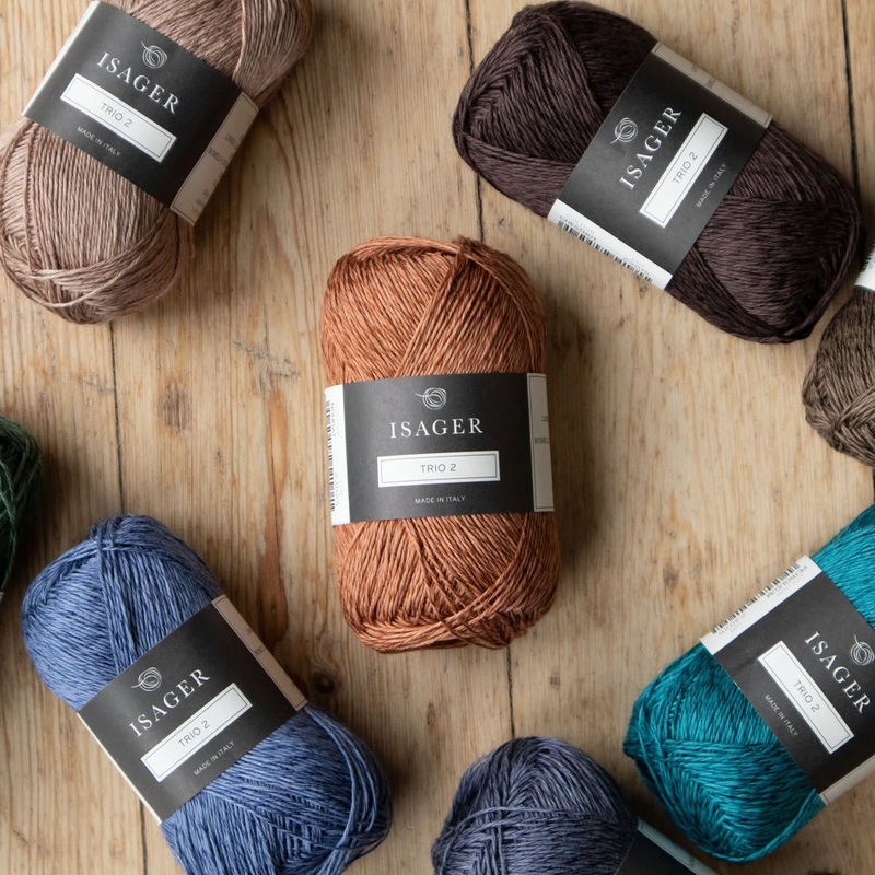 Isager Trio 2 Linen Cotton Yarn 2 Imported from Denmark, Medium-Fine Hand Knitting Spring and Summer 175m 50g Isager Trio 2 Linen Cotton Yarn 2 Imported from Denmark, Medium-Fine Hand Knitting Spring and Summer 175m 50g