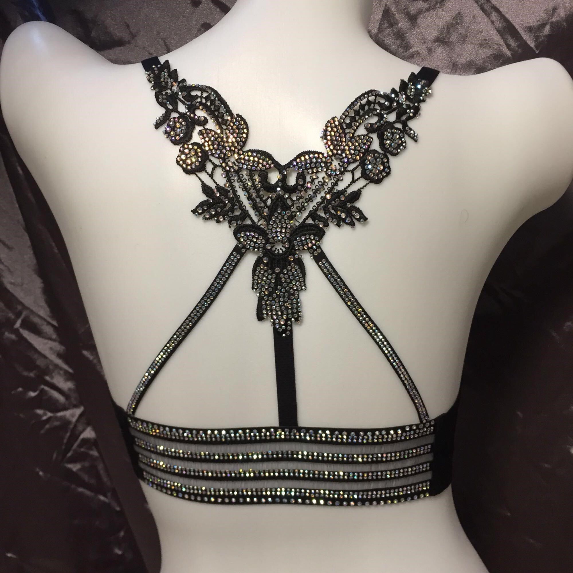 Insert Drilling Beauty Back Bright Drilling Vest Bright Drilling Beauty Cuddling Bag Drill Wrap With Chest Strap Vest Inlaid Drilling Open Back Bra No Steel Ring Poly