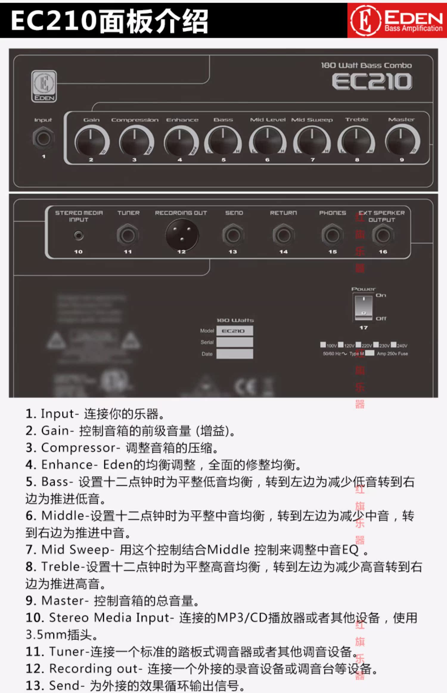 Loa bass điện EDEN chính hãng của Mỹ EC210 bass bass BASS loa hiệu suất âm thanh 180 watt với LOOP - Loa loa bose 301 seri 3