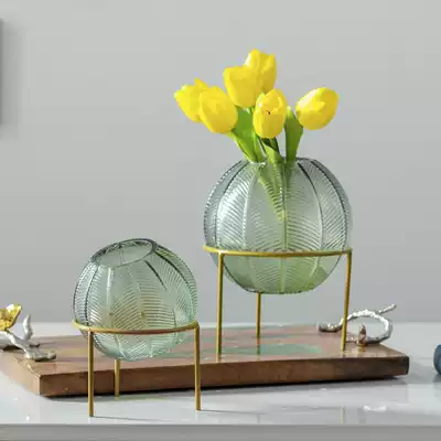 Qiju Liangpin Basso modern creative transparent glass vase Nordic living room dining room ornaments vase