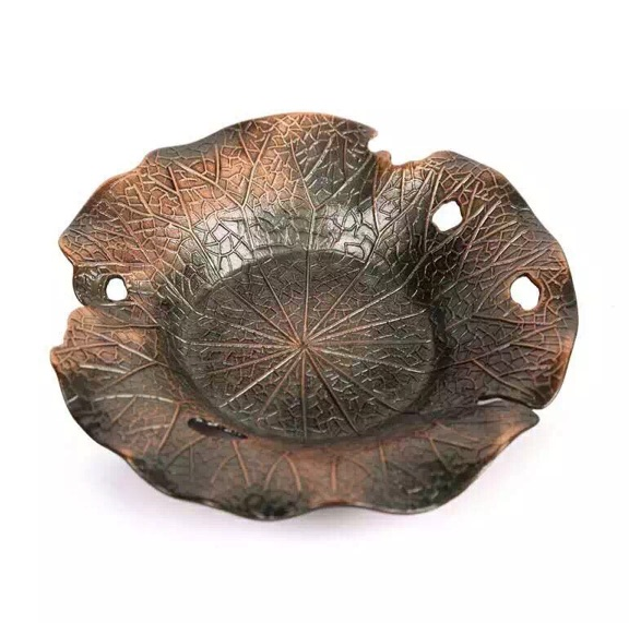 (Xiao Qianshan Zhen)Xiaoshan Hall selected lotus leaf shape metal cup holder Tea cup cushion elegant beautiful and durable