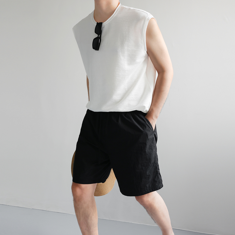 Gobro New Men's Summer Sleeveless T-Shirt Loose Solid Color Breathable Skin-Friendly Casual Sports Vest for Men