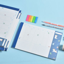 Self-discipline card daily time management schedule horizontal type cross-over week plan book cute simple ins literature and art exquisite college students take a good habit to develop target task notebook