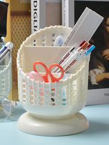 Pen holder office desktop ornaments simple modern ins light luxury children students and girls finishing storage box large capacity high color multi-function storage tube personalized stationery creative pen box
