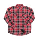 Hiphop chicano hip hop oversize red and black plaid splicing loose large size work shirt
