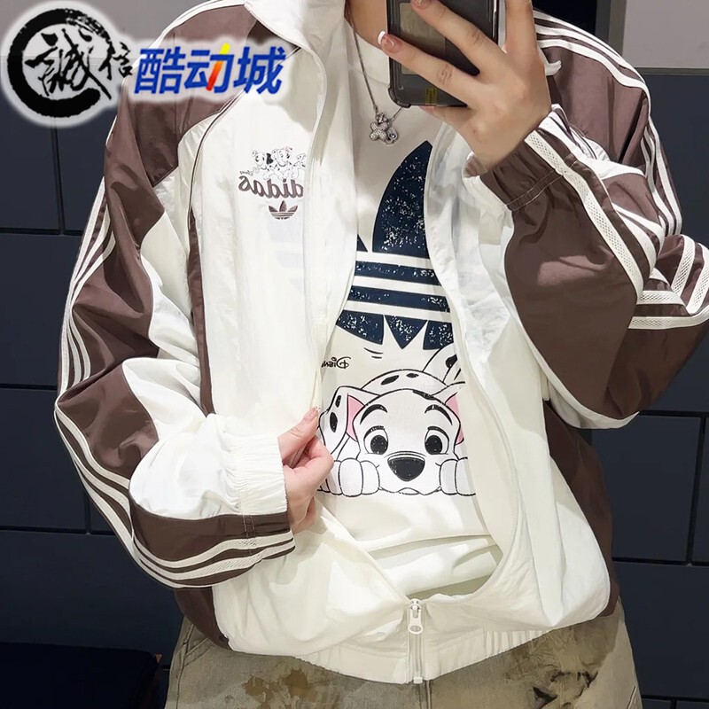 Adidas Trefoil Men's and Women's Dalmatian Collaboration Sports Casual Jacket Kg6692 Kg6691 Adidas Trefoil Men's and Women's Dalmatian Collaboration Sports Casual Jacket Kg6692 Kg6691
