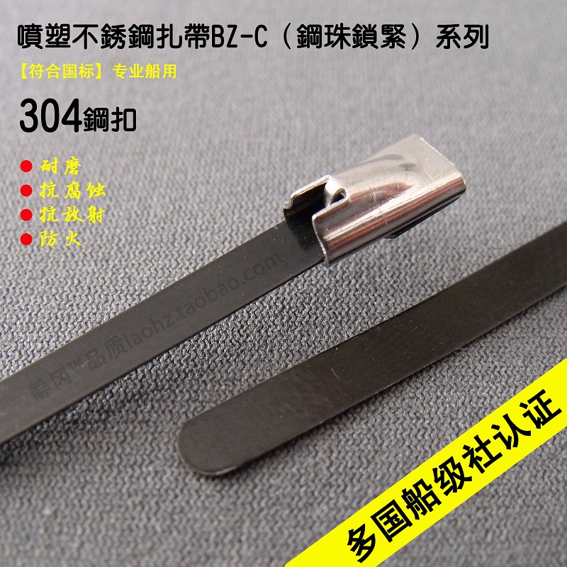 Into the sea-class ship with stainless steel strap 4.6 x 300 spray plastic self-locking national standard 100 open-air metal straps