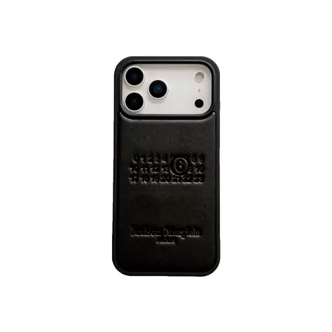 Maison Margiela Paris Embossed Numbers Leather iPhone Minimalist Shockproof iPhone Case for iPhone 17, 16, 15, 14 and 13