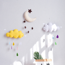 Childrens tent home decoration handmade clouds raindrops non-woven fabric wall stickers New year pendant decoration photography props