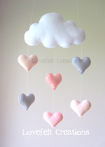 Pure handmade ins cloud love pendants cute and beautiful ornaments with childrens tent game House