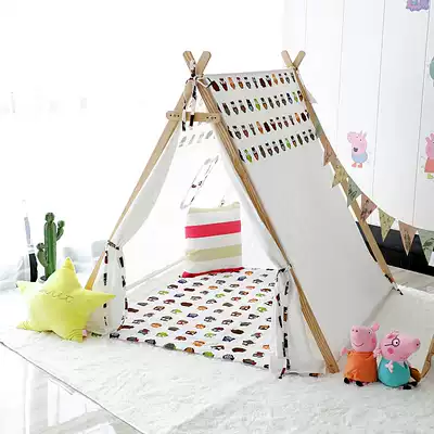 Children's oversized solid wood pastoral tent indoor game house male and female baby toy house game tent Princess House