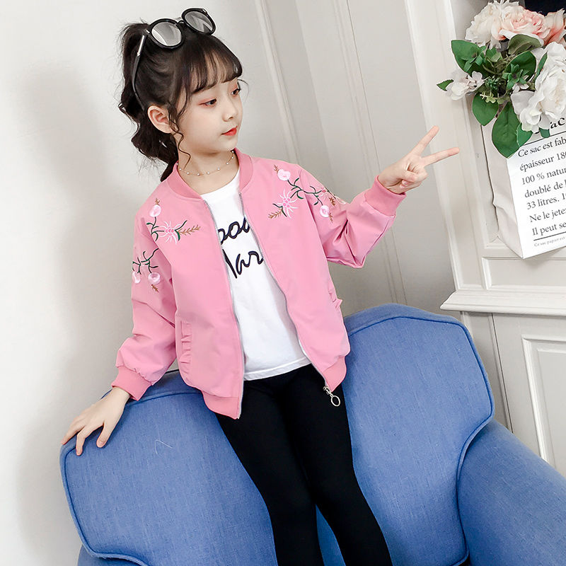 Trẻ em của chiếc váy cô gái mùa xuân áo khoác 2020 mới áo khoác trẻ em Hàn Quốc phiên bản của cô bé dương khí mùa xuân áo zip áo khoác.