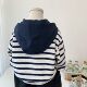 French-Style Boys' Striped Sweatshirt, Spring and Autumn Hooded Shirt, New Loose and Soft Top for Small and Medium-Sized Children, Casual and Versatile