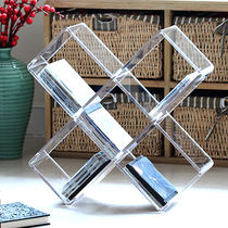 Transparent crystal texture acrylic Nordic style original design CD rack disc rack bookshelf storage rack floor-standing ornaments