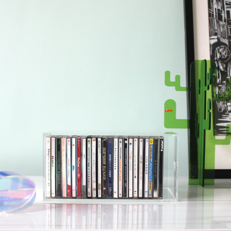 Transparent acrylic CD Music Album Compact Disc box Disc box disc No cover Large capacity Desktop containing box-Taobao