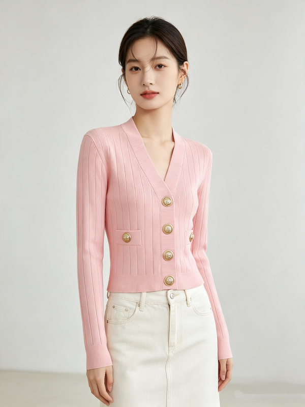 Balmain Gina 2026 New Women's Sweater Cardigan Fashionable Classic Top Coat High-Quality Knitwear