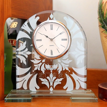 Clear warehouse Clear warehouse Retro American classical silent seat clock Glass bedroom study fashion creative Quartz clock ornaments