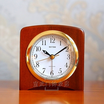Japan Lisheng table clock headboard solid wood alarm clock Office desk clock Quartz wooden decoration European creative CRE205