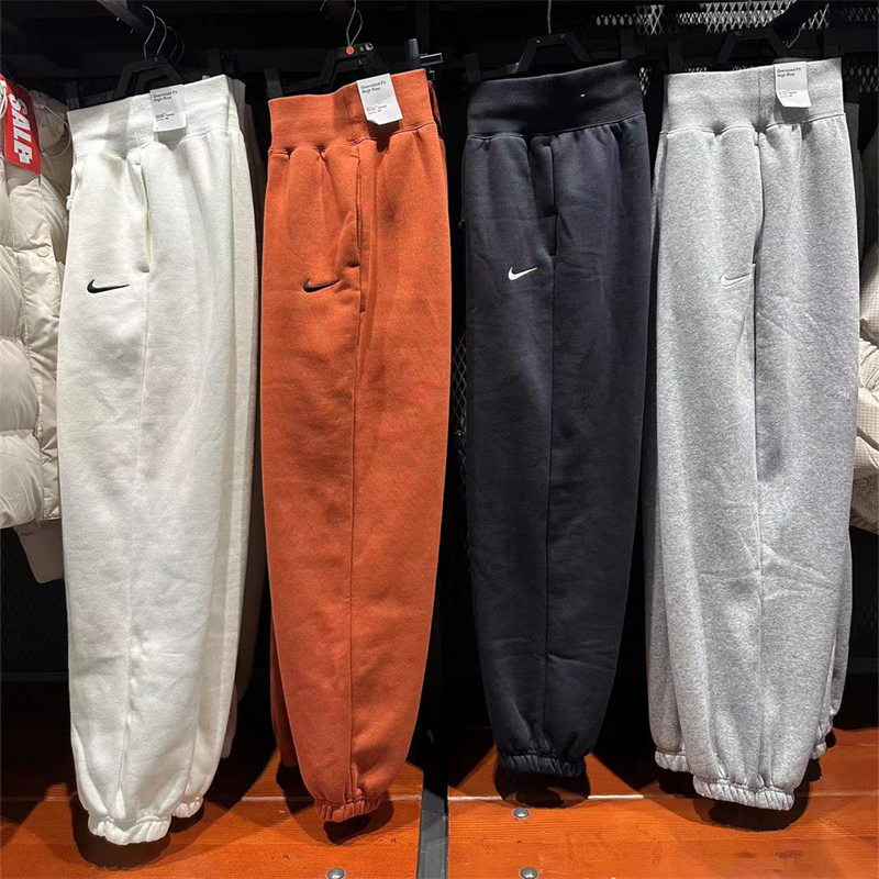 Authentic Nike Women's Loose-Fitting Fleece-Lined Warm Sports Casual Cuffed Pants Dq5888 Authentic Nike Women's Loose-Fitting Fleece-Lined Warm Sports Casual Cuffed Pants Dq5888