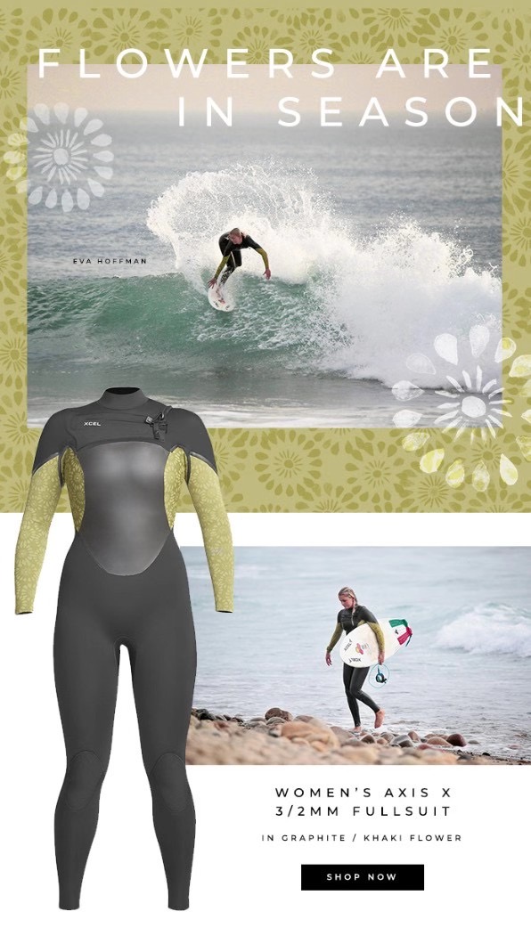 Stock XCEL women's surf cover wet jacket AXIS X 3 2MM FULL WETSUIT