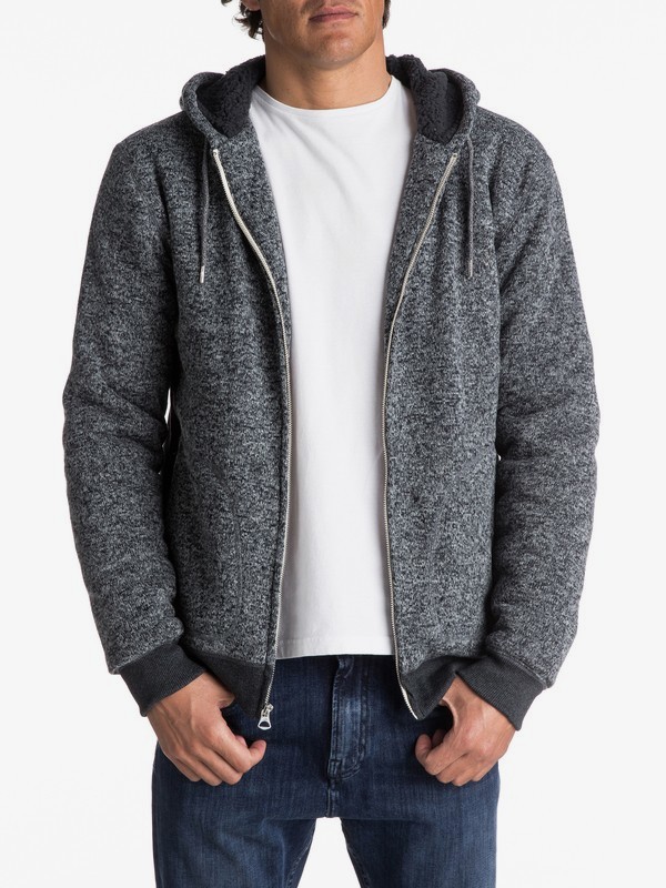 Quiksilver weaver men's autumn winter money keller Sherpa zip-up hoodie surfing brand-Taobao