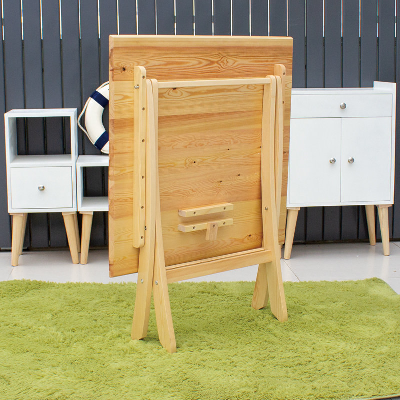 Economy-type Folding Dining Table Solid Wood Minima small family Type Quartet Long square Easy dining table Home 4 people 6