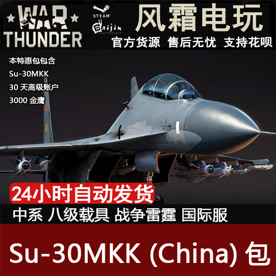 War Thunder Chinese Series Su-30Mkk (China) Su-30 Flanker Gift Pack