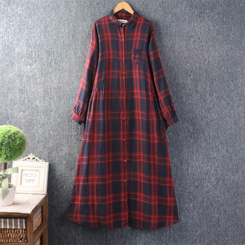 Shirt dress long sleeve loose layered dress