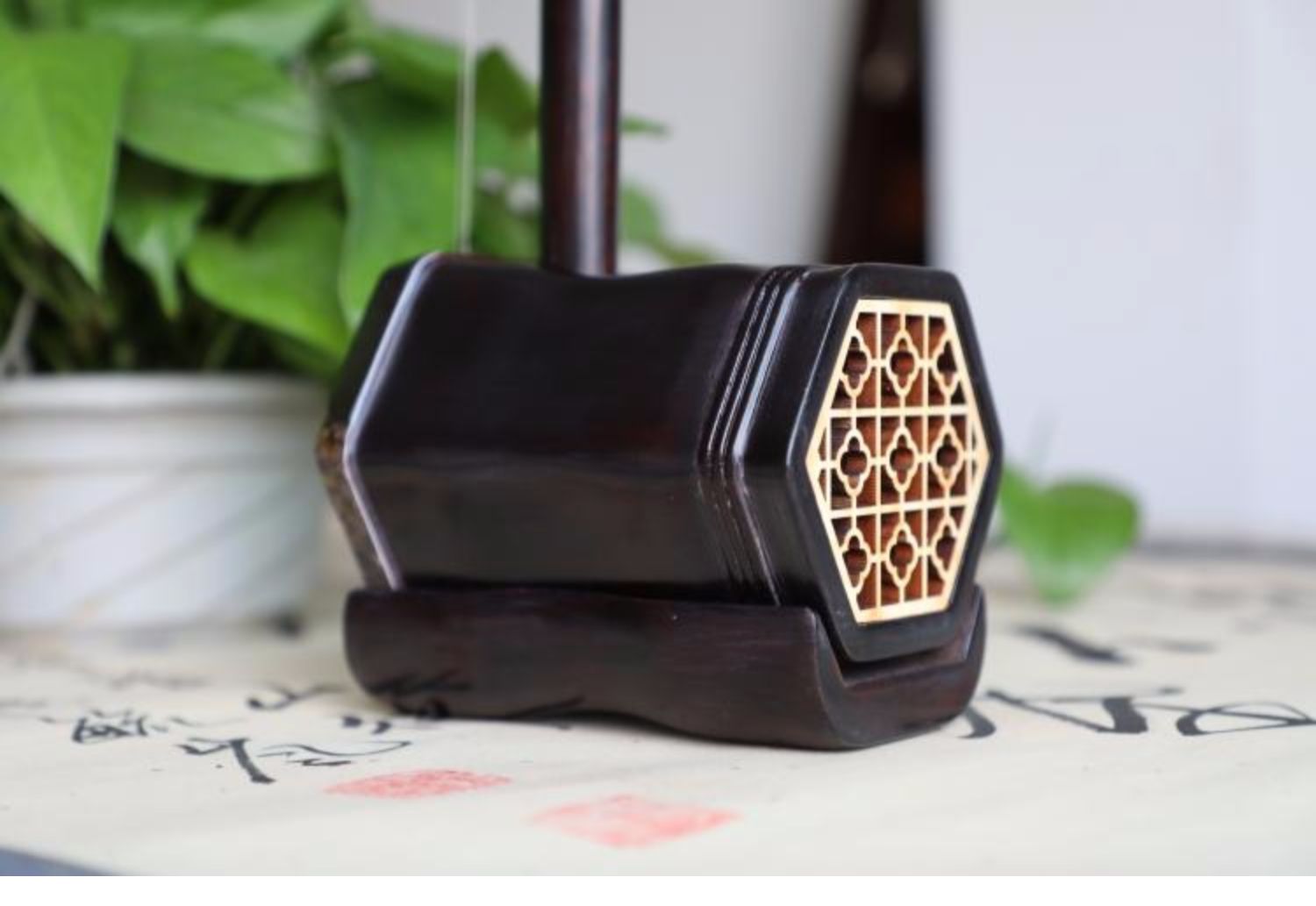Ancient Moon Erhu Wanqatte Erhu Factory Direct Redwood Professional Chơi Golden Flower Suede Nhạc cụ - Nhạc cụ dân tộc mua đàn tỳ bà