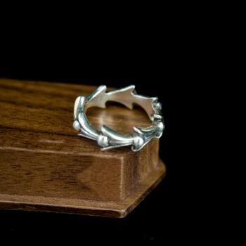 925 silver ring 925 silver e04190 personalized european and american style wave water ripple fish bone ring unisex