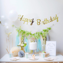 ins one-piece birthday pull flower banner ONE baby one-year-old decoration party supplies simple style decoration bunting