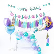 Ocean mermaid series decoration set selection Baby girl birthday background wall decoration party party