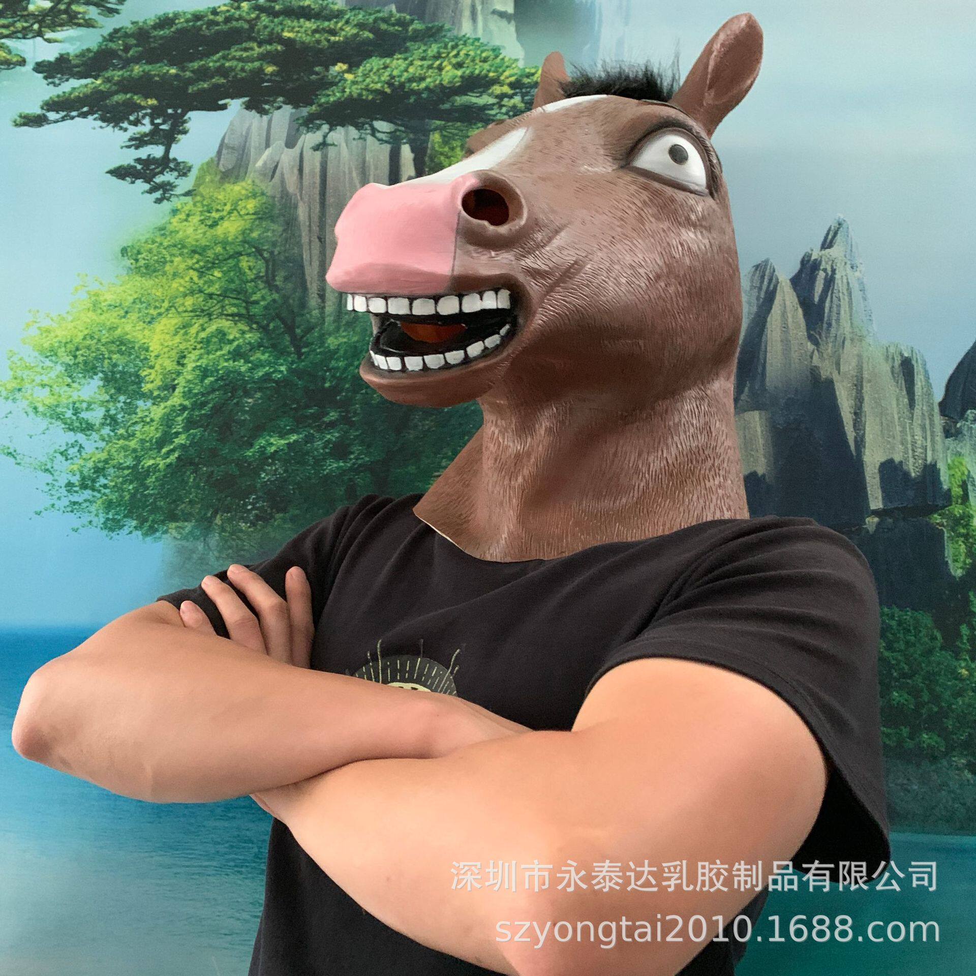 Horse Polo Jack Mask 2019 new horse head latex headgear Halloween Animal mask party decorations