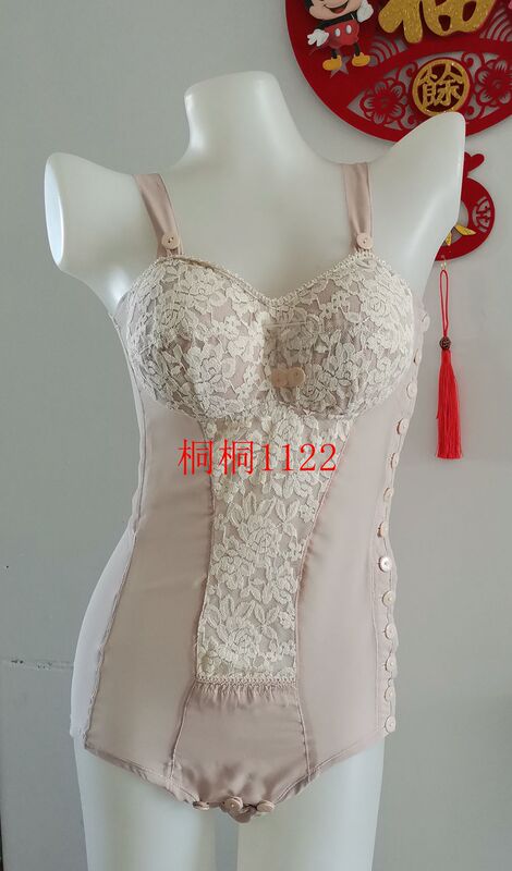 Summer Gauze Material One-Piece Body Shaping Underwear Pure Cotton Shapewear Postpartum Repair of Excess Fat Without Underwire