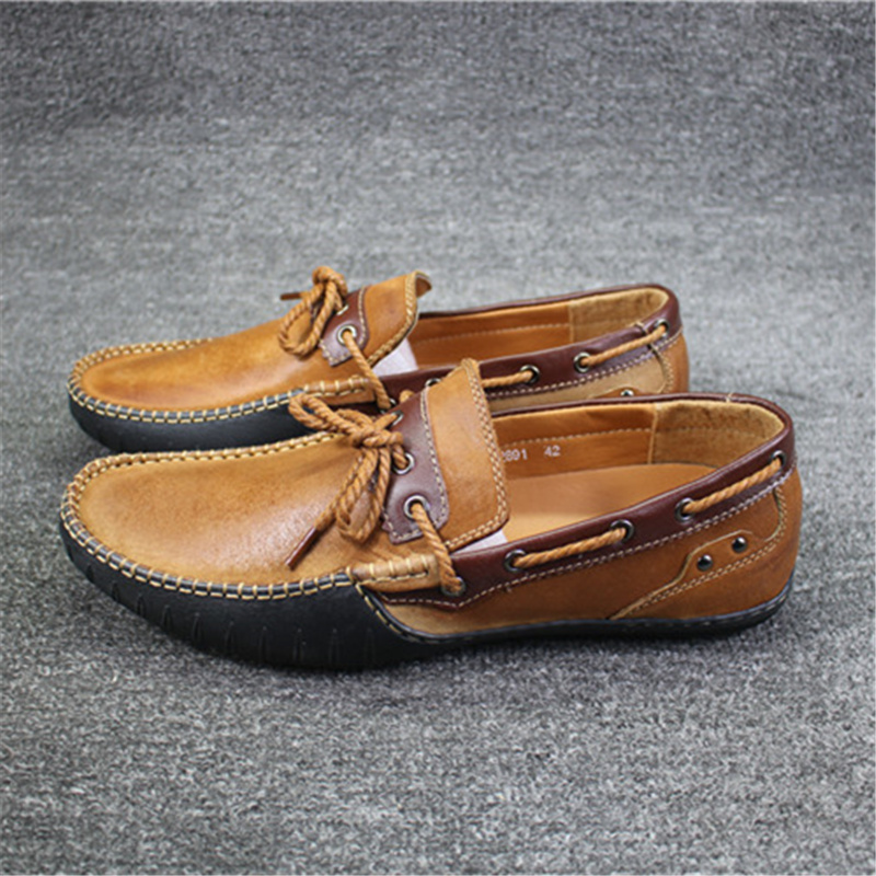 Foreign trade original single - head bull skin men's fashion trend outdoor casual shoes set lazy foot drive bean shoes