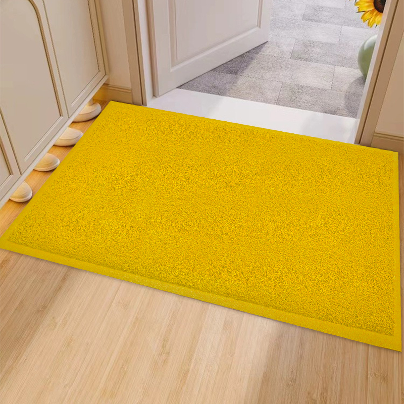Yellow Floor Mat, Entrance Door Mat, Safe and Peaceful Feng Shui Carpet, Golden Floor Mat, Kitchen Household Entrance Silk Loop Foot Mat