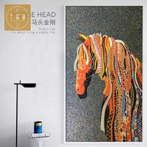 Light luxury simple American mosaic background wall tile porch channel restaurant mural decoration cut painting puzzle zebra