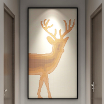 Minimalist modern crystal mosaic background wall puzzle parquet tile decoration painting hanging painting light lavish deer wall stickup self-adhesive