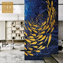 Glazed Crystal Light Lavish Glass Mosaic Background Wall Tiles Puzzle Cut Painting Wall Stickup Door Genguan TV Customize