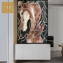 Glass mosaic puzzle background wall porch mosaic tile TV wall mural decoration Chinese light luxury simple luxury