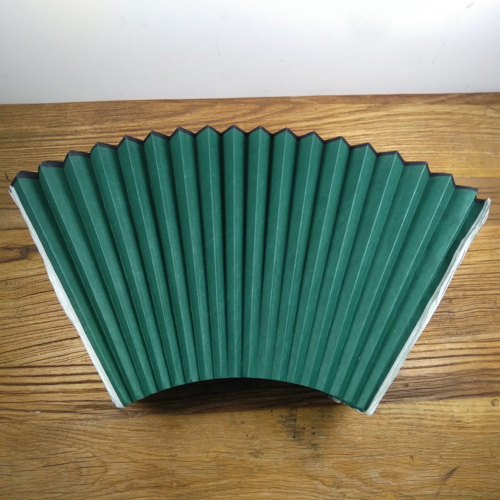 Lake green rice paper fan folding fan blank fan without sprinkling gold plain 9 9 5 inches 18 square 2 0 row fan bone