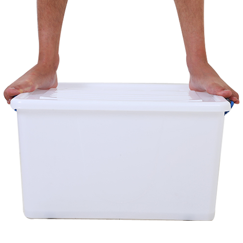 Thickened white plastic storage box large covered pulley finishing box storage box catering food plastic box
