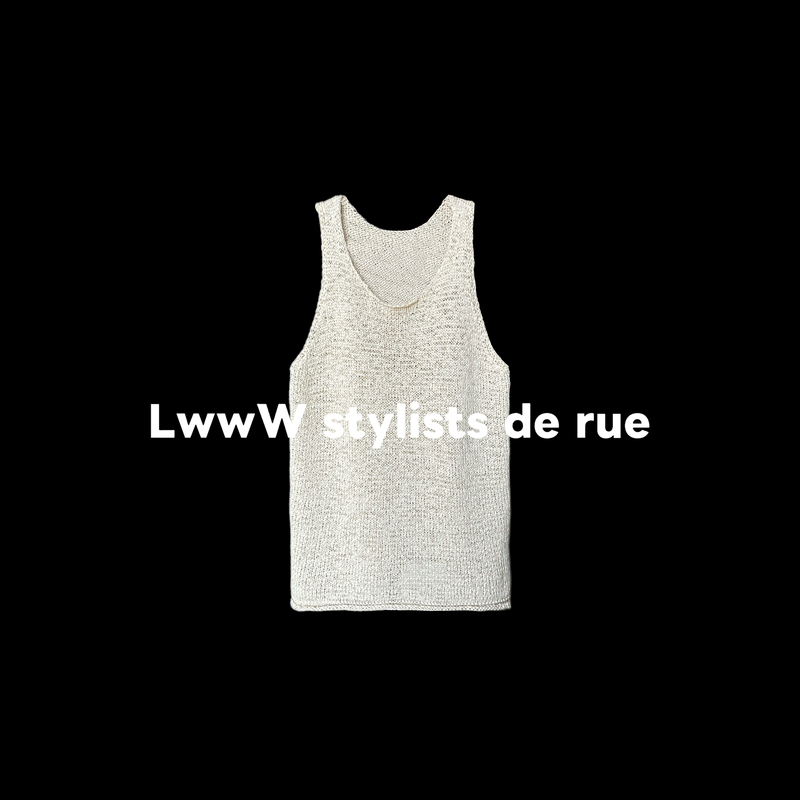Lwww "Tie-Up Vest" Knitted Vintage Vest That You Can Customize as You Like
