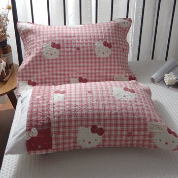 Pure cotton gauze pillow cover, a pair of japanese simple adult cotton encrypted safety cotton high-end couple pillow cover