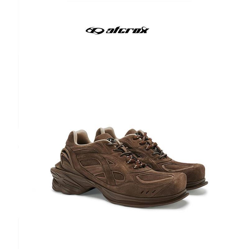 Atcrox Triple 300 Pure Handmade Color-Polished Genuine Leather Material Retro Sneakers